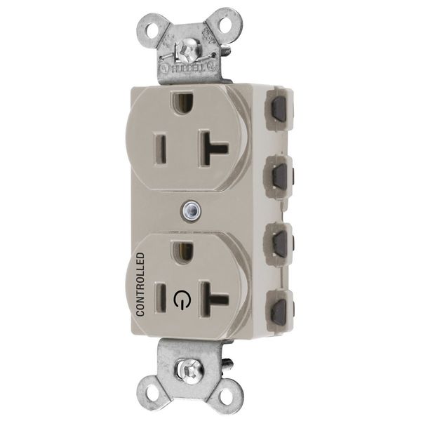 Hubbell Wiring Device-Kellems Straight Blade Devices, Receptacles, Duplex, SNAPConnect, Split Circuit, Half Controlled, 20A 125V, 2-Pole 3-Wire Grounding, 5-20R, Nylon SNAP5362C1LA